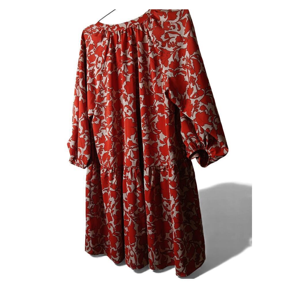 New Easel Oversized Red Floral Boho Dress Women’s Small Cottagecore - Picture 3 of 15